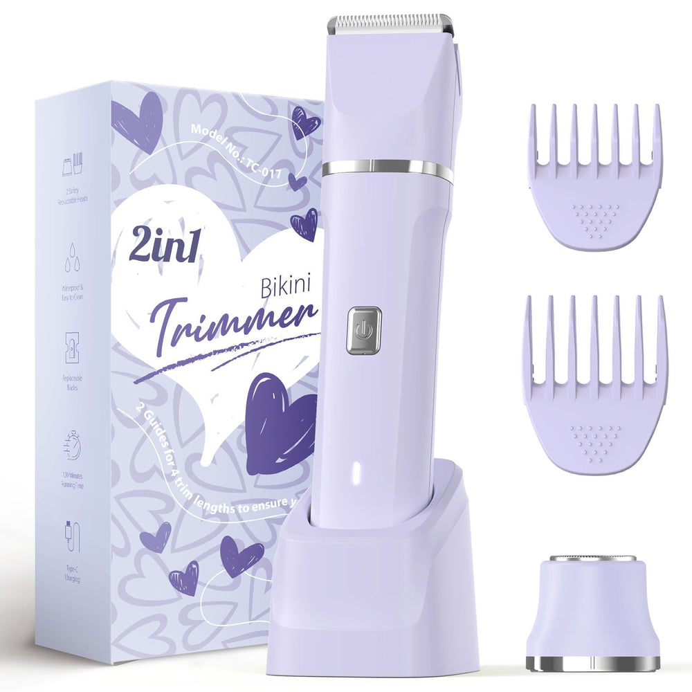 Risina front view with packaging showing compact cordless trimmer benefit