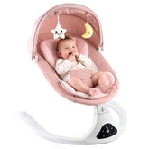 RIVIPLOU front view of pink swing showing cozy seat and stable base for comfort
