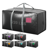 RMOHRO front view of six-pack gray moving bags showing capacity and storage benefit