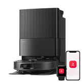 roborock front view showing robot and dock, fast whole‑home cleaning