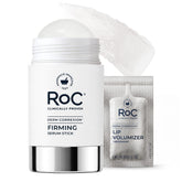 RoC firming serum stick front view showing compact packaging and clear finish benefit