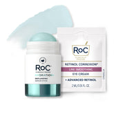 RoC front packaging of the Hydration+ Replumping Serum Stick showing compact design and branding benefits