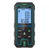 RockSeed front view of blue laser measure showing compact design and fast setup benefit