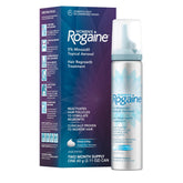 Rogaine front packaging showing 2.11 oz bottle and two-month supply benefit