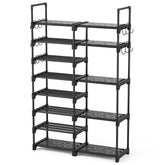 ROJASOP front view of assembled rack showing roomy shoe storage benefit