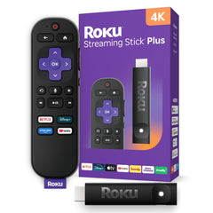 roku streaming stick plus front view showing compact design and easy install benefit