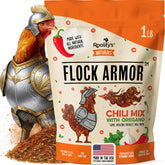 Roosty's front packaging displaying Flock Armor and easy dosing