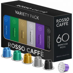 ROSSO CAFFÈ front packaging showing variety pack and recyclable aluminum benefit
