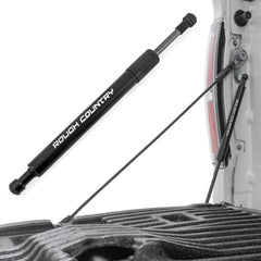 Rough Country tailgate assist front view showing fit and clean finish for convenience