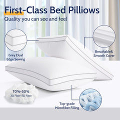 ROUMEA pillows arranged on made bed demonstrating stylish bedroom comfort