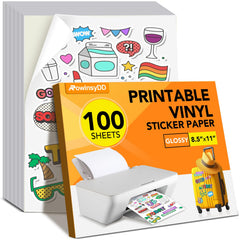 RowinsyDD glossy pack front showing 100 sheets and branding, clear value