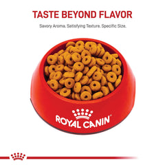 Royal Canin ring-shaped kibble detail encouraging slower eating