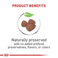 ROYAL CANIN package nutrition label detail highlighting balanced nutrients