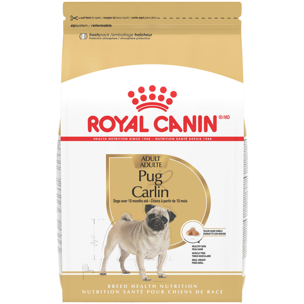 ROYAL CANIN front of bag view showing breed-specific benefits
