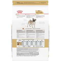 ROYAL CANIN cloverleaf kibble shape designed for Pug muzzles