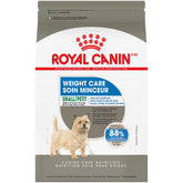 ROYAL CANIN front package showing 2.5 lb bag and clear weight-management benefit