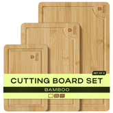 ROYAL CRAFT WOOD front view serving board set showing three sizes and neat finish