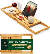 ROYAL CRAFT WOOD front view showing expandable bamboo tray and organized accessories