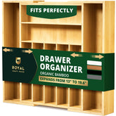ROYAL CRAFT WOOD front view showing clean bamboo organizer and tidy compartments benefit organization