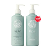 RŌZ front packaging duo showing both 10.1 oz bottles and product benefits