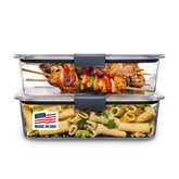 Rubbermaid front view of containers showing clear packaging and neat organization