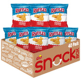 Ruffles front packaging showing cheddar sour cream flavor and count - convenient snacks