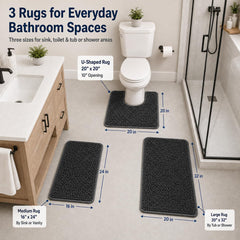 RUN HELIX PVC backing detail, showing anti-slip grip for safer bathroom floors