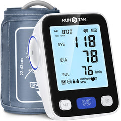 runstar front display showing clear blood pressure results and easy reading