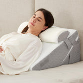 Ruqmuis front view of three-piece wedge pillow set showing overall design and color