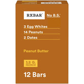 RXBAR front box showing peanut butter flavor and 12 bars for convenient supply