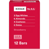RXBAR front box showing Strawberry flavor and 12-pack convenience