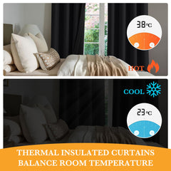 RYB HOME curtains closed in a bedroom creating near-total darkness for sleeping