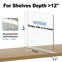 Saccik divider close-up of bottom clip showing easy tool-free installation benefit