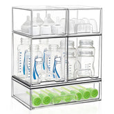 Saccik front view packaged organizer showing clear stackable drawers for easy access
