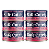 Safe Catch front packaging showing 6-pack and original label benefit convenience