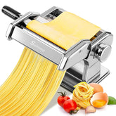 Sailnovo front view of pasta maker showing compact silver design and easy operation