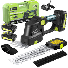 Saker front view of trimmer showing ergonomic handle and controls for comfortable grip