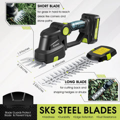 Saker short blade closeup showing compact cutting edge for grass and lawn edging