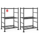 Sakugi front view of assembled shelf showing compact footprint and neat storage benefit