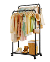 Sakugi front view clothes rack showing sturdy frame and hanging capacity