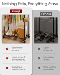 Sakugi hook and side bars holding bags and accessories for convenience