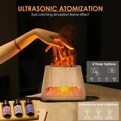 SALKING on a nightstand emitting soft light and mist to create relaxing bedroom atmosphere