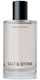 Salt & Stone front bottle Santal & Vetiver showing sleek packaging and calming scent