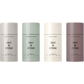 Salt & Stone front packaging travel set showing four compact sticks and convenience