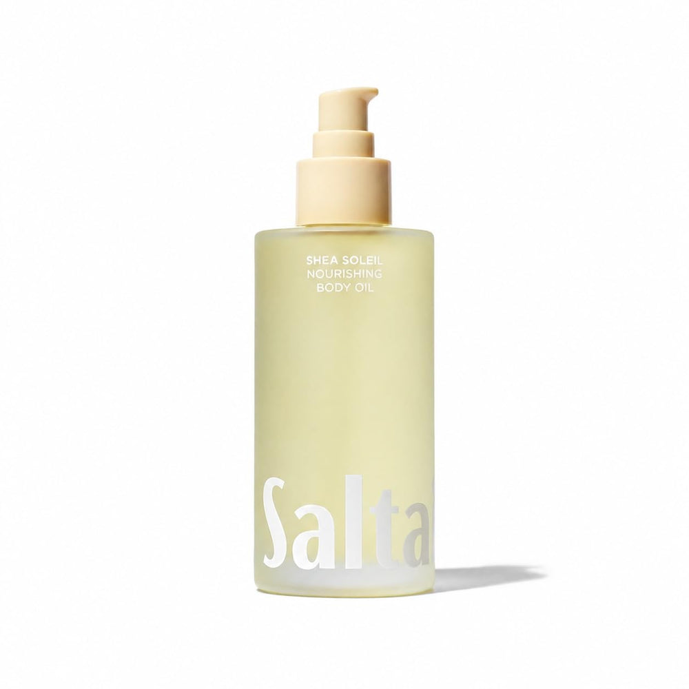 Saltair Shea Soleil front bottle showing sleek packaging and easy use benefit