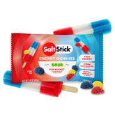 SaltStick front packaging showing Sour Pop Rocket energy chews and clear branding for quick identification