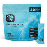 SALTT front box of Blue Slushies showing packaging and quantity, convenient and compact