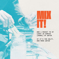 SALTT stick being poured into water demonstrating fast mixing and clarity