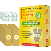 Samsali front packaging showing 42-count wart remover pads and benefits