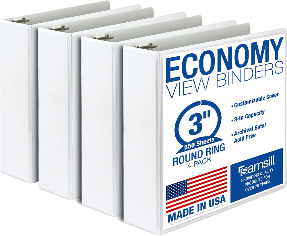 Samsill binder front cover clear view showing customizable insert and professional look